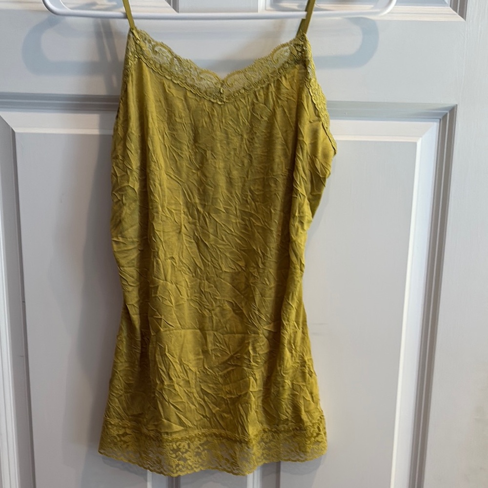 Coldwater Creek Mustard Lace Camisole
